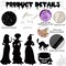 Hocus Pocus Halloween Decorations Outdoor, 5Pcs Halloween Large Black Hocus Pocus Witches Cauldron Cat Silhouette with Led Lights for Outside Halloween Garage Door Wall Yard Lawn Decor